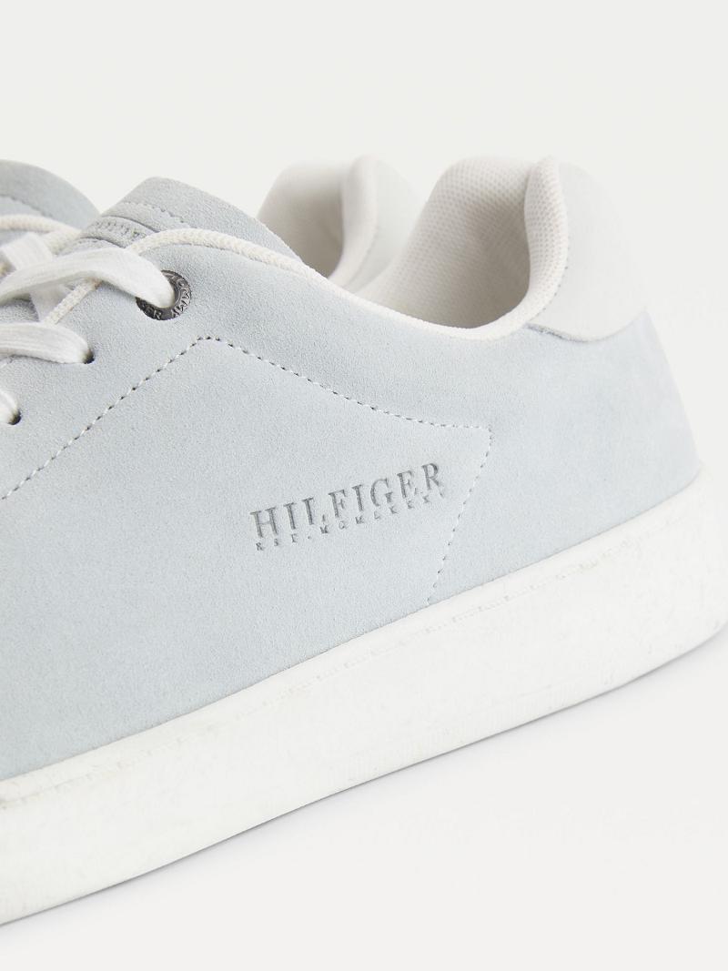 Grey Men's Tommy Hilfiger Undyed suede cupsole Sneakers | AU_M31638