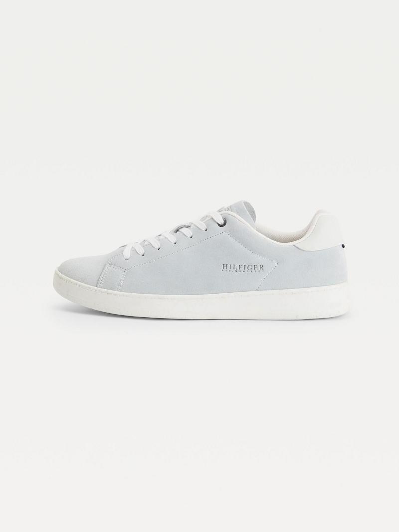 Grey Men's Tommy Hilfiger Undyed suede cupsole Sneakers | AU_M31638