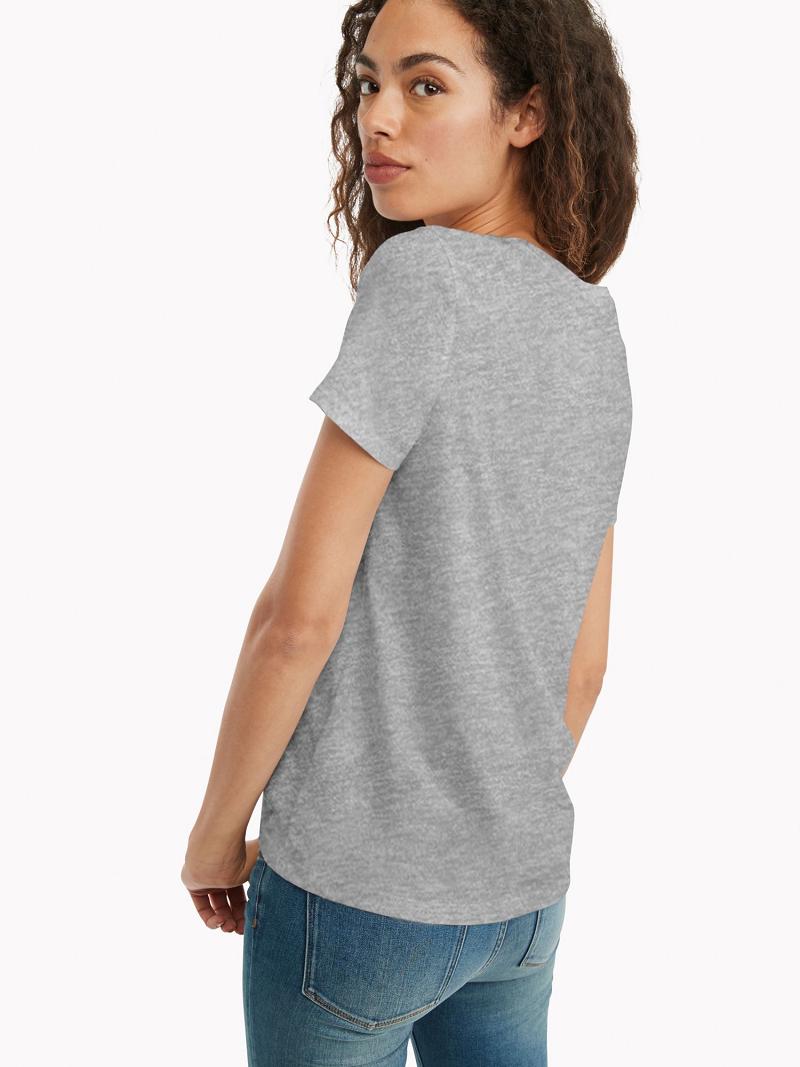 Grey Women's Tommy Hilfiger Essential Logo T Shirts | AU_W21448