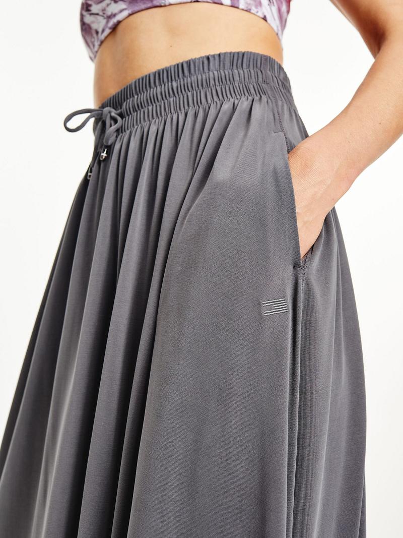 Grey Women's Tommy Hilfiger Icon Solid Midi Skirts | AU_W21332