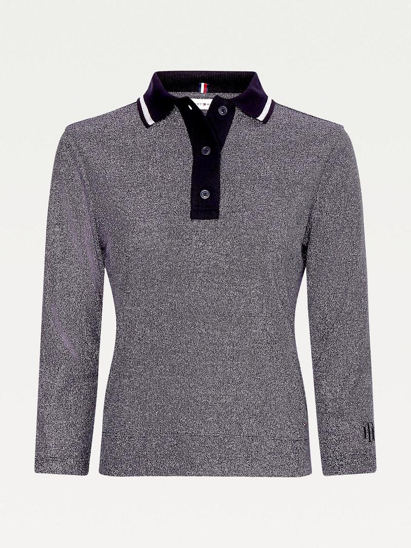 Grey Women's Tommy Hilfiger Metallic Jersey Polos | AU_W21269