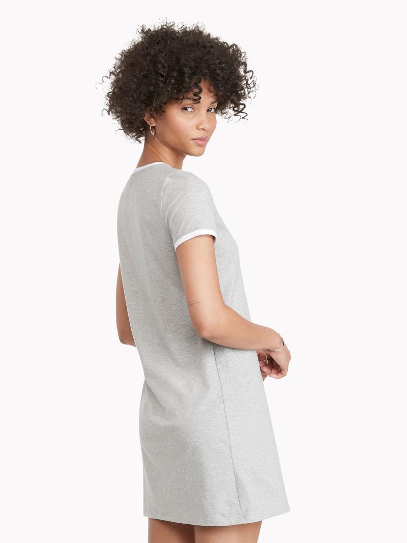 Grey Women's Tommy Hilfiger Tommy T-Shirt Dresses | AU_W21135