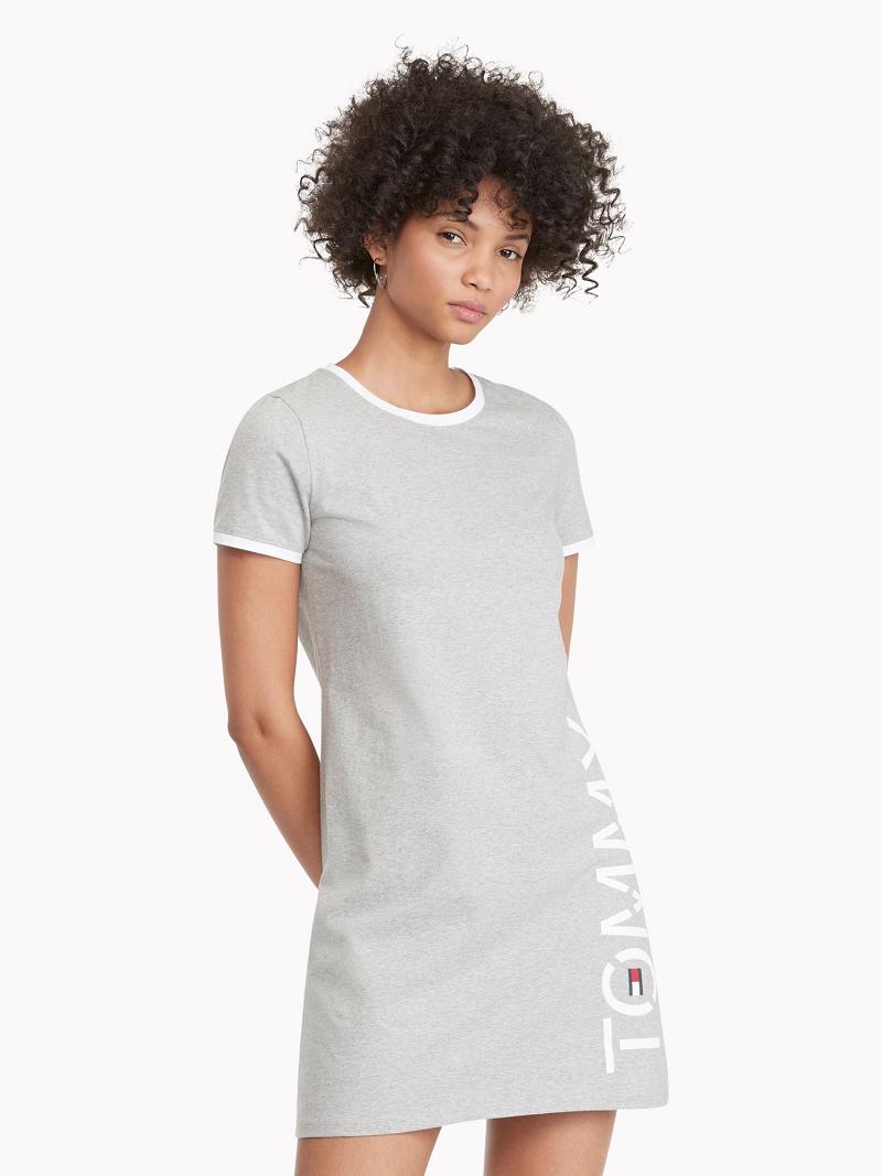 Grey Women\'s Tommy Hilfiger Tommy T-Shirt Dresses | AU_W21135