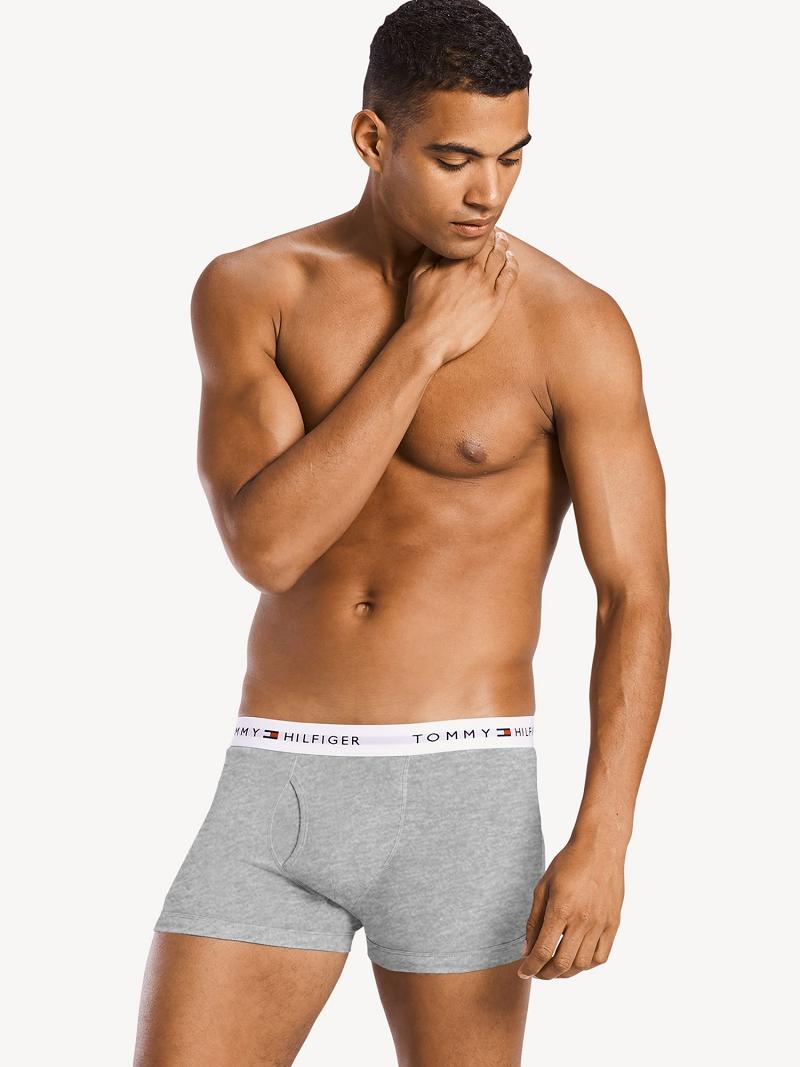 Light Grey Men's Tommy Hilfiger Cotton classics trunk 3pk Trunks | AU_M31500