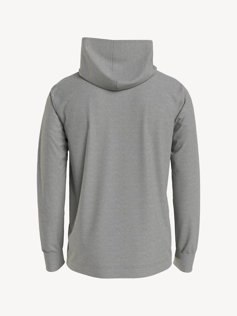 Light Grey Men's Tommy Hilfiger Essential hooded T Shirts | AU_M31028