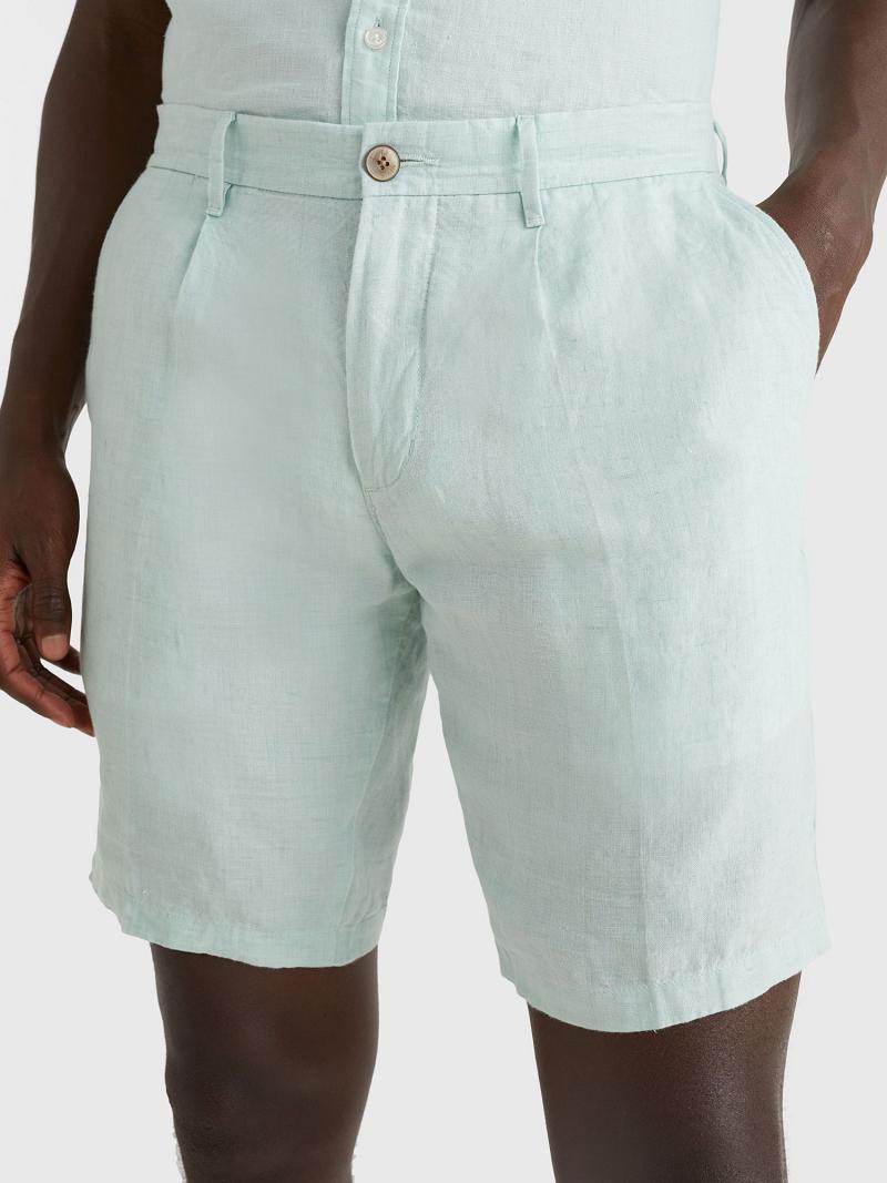 Mint Men\'s Tommy Hilfiger Straight fit linen Shorts | AU_M31227