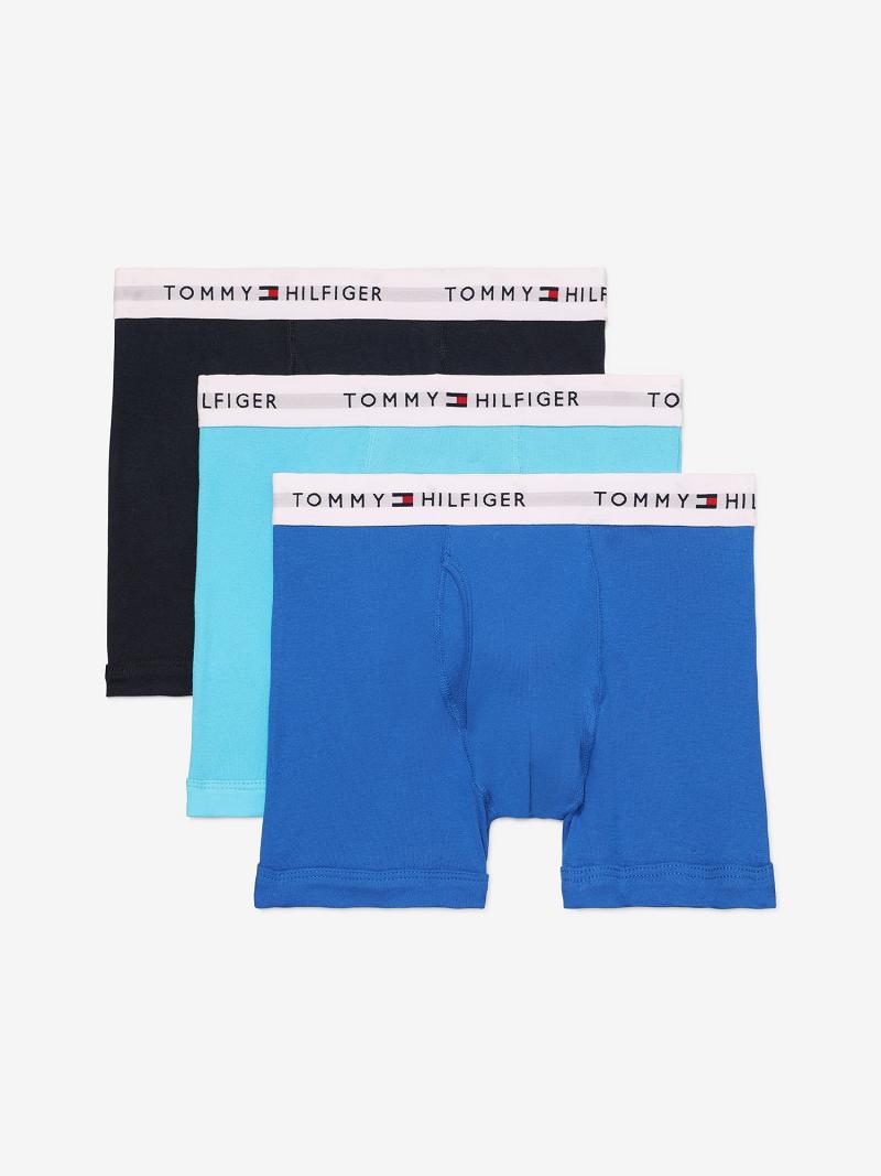 Navy / Blue Men\'s Tommy Hilfiger Classic cotton trunk 3pk Trunks | AU_M31490