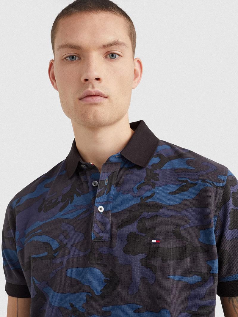 Navy / Camo Men's Tommy Hilfiger Regular fit camo print Polos | AU_M31295