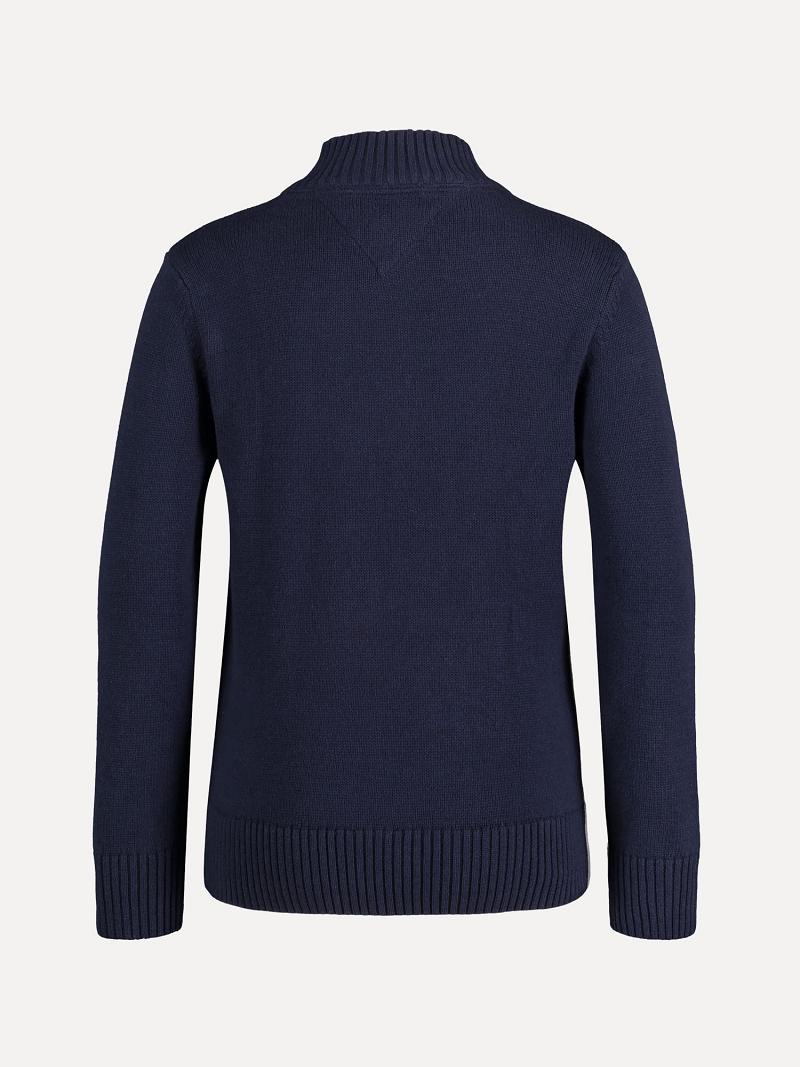 Navy Kids' Tommy Hilfiger Big Mockneck Sweaters | AU_B2110