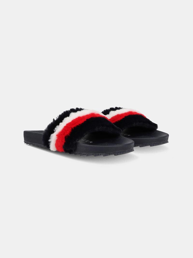 Navy Kids\' Tommy Hilfiger Cozy Stripe Sandals | AU_B2232