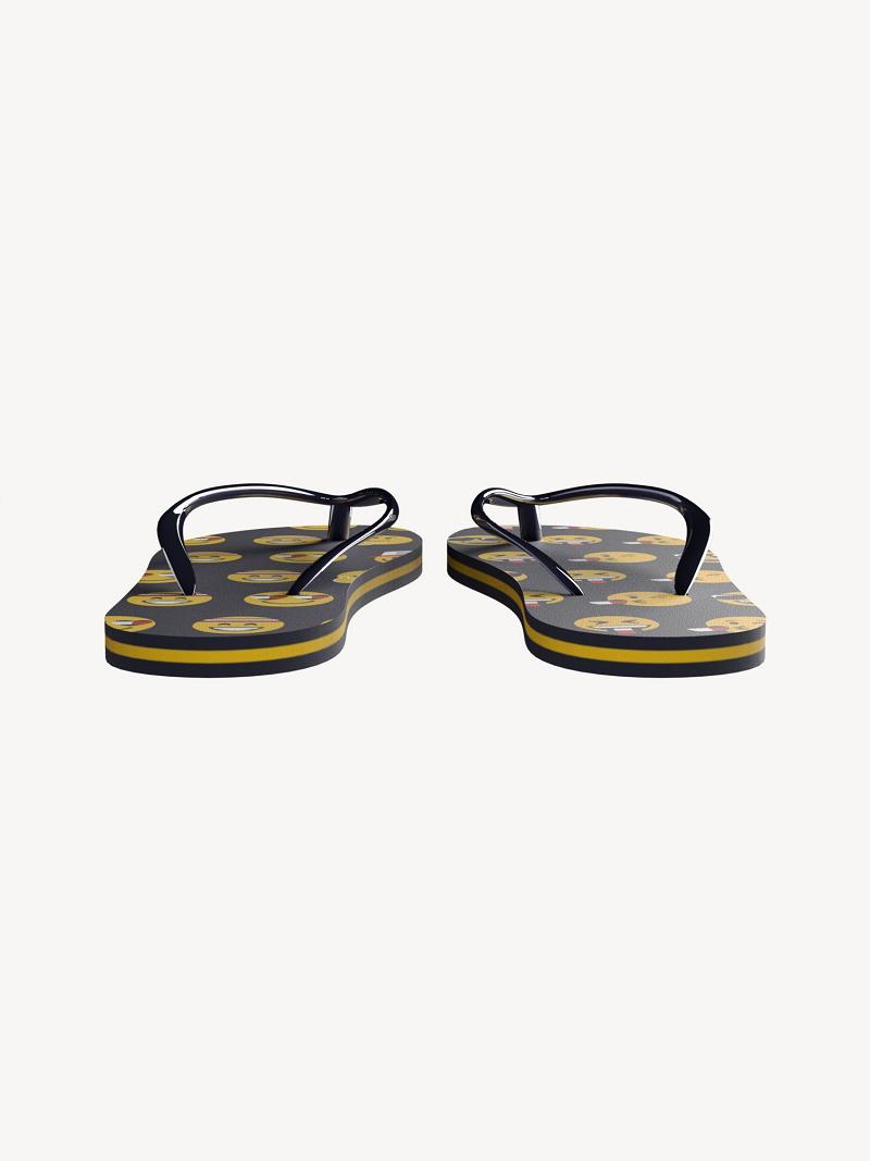 Navy Kids' Tommy Hilfiger Emoji Flip Flops | AU_G1297