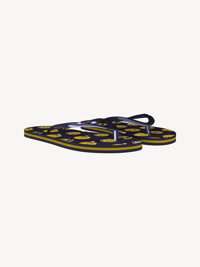 Navy Kids' Tommy Hilfiger Emoji Flip Flops | AU_G1297