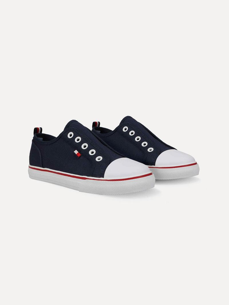 Navy Kids\' Tommy Hilfiger Laceless Sneakers | AU_B2239