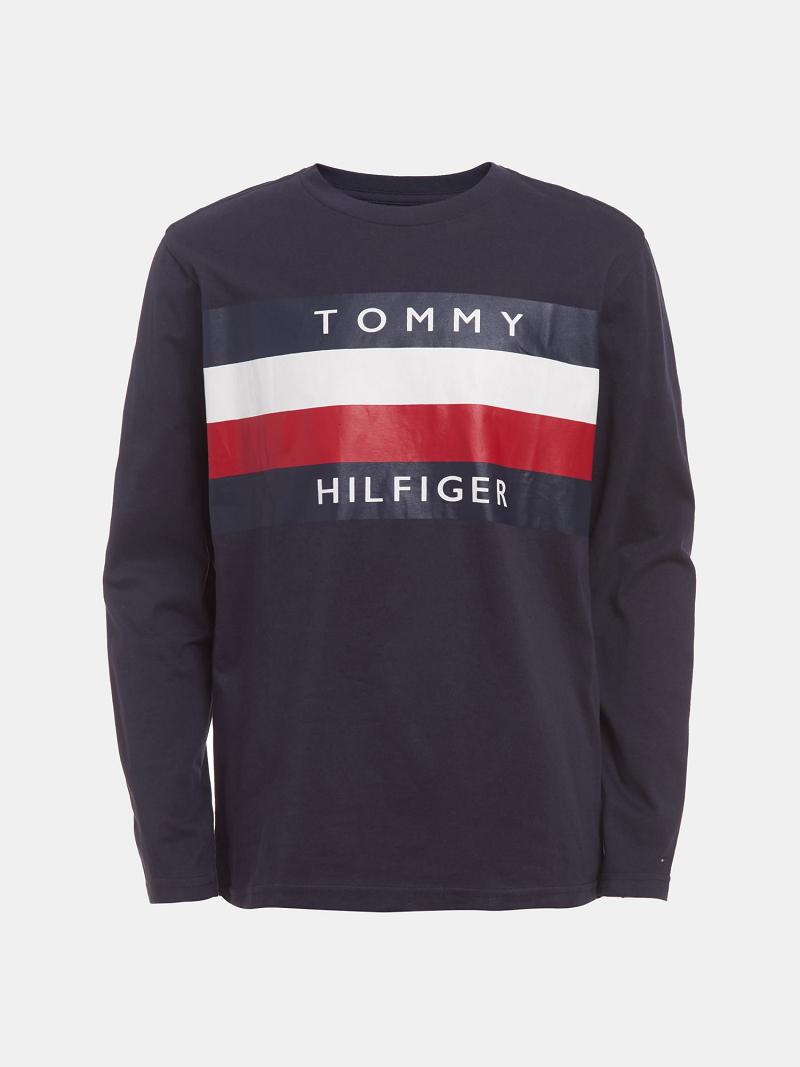 Navy Kids\' Tommy Hilfiger Little Classic Long-Sleeve T Shirts | AU_B2182