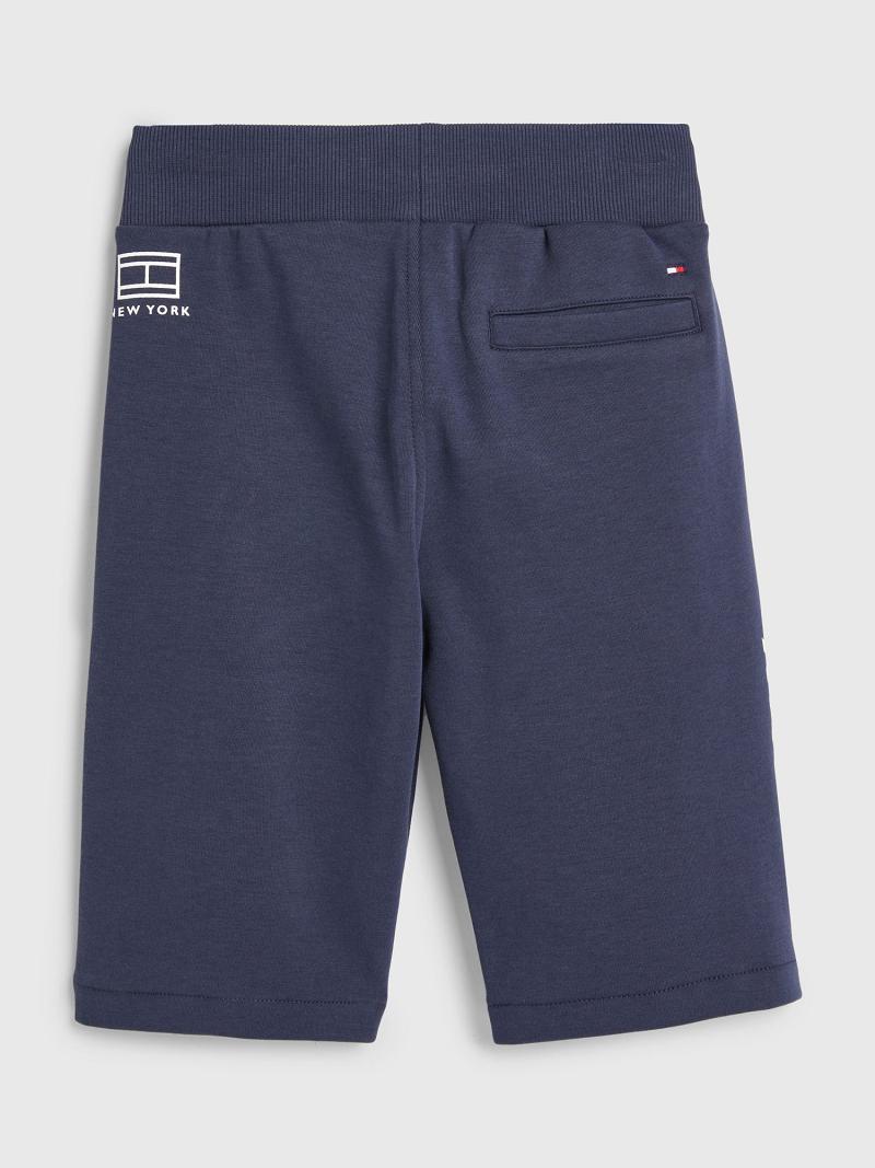 Navy Kids' Tommy Hilfiger Multi Logo Sweatshort Shorts | AU_B2101