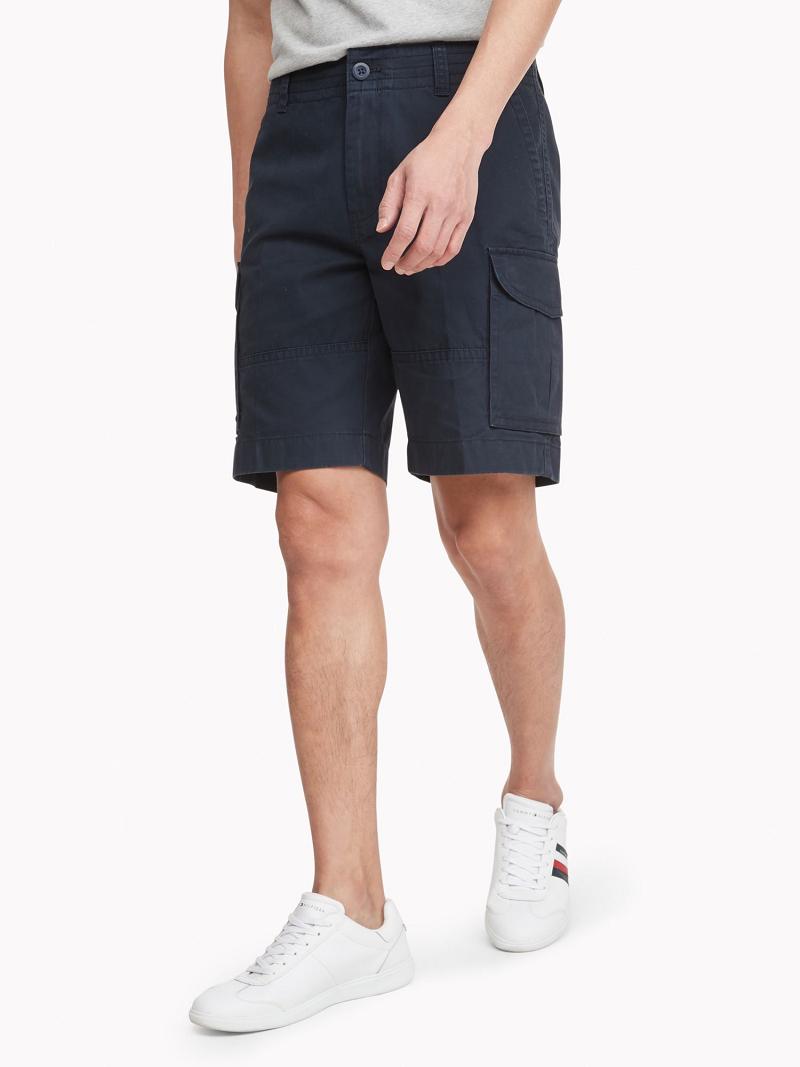 Navy Men\'s Tommy Hilfiger Essential solid cargo Shorts | AU_M31206