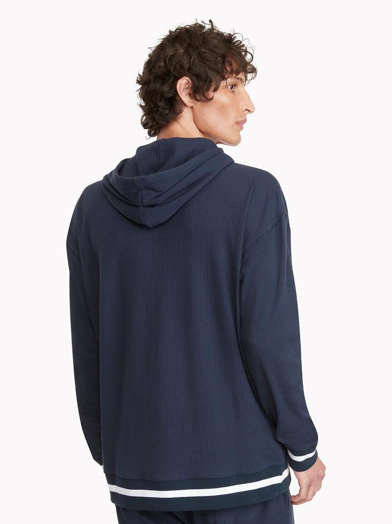 Navy Men's Tommy Hilfiger Lounge Hoodies | AU_M31447