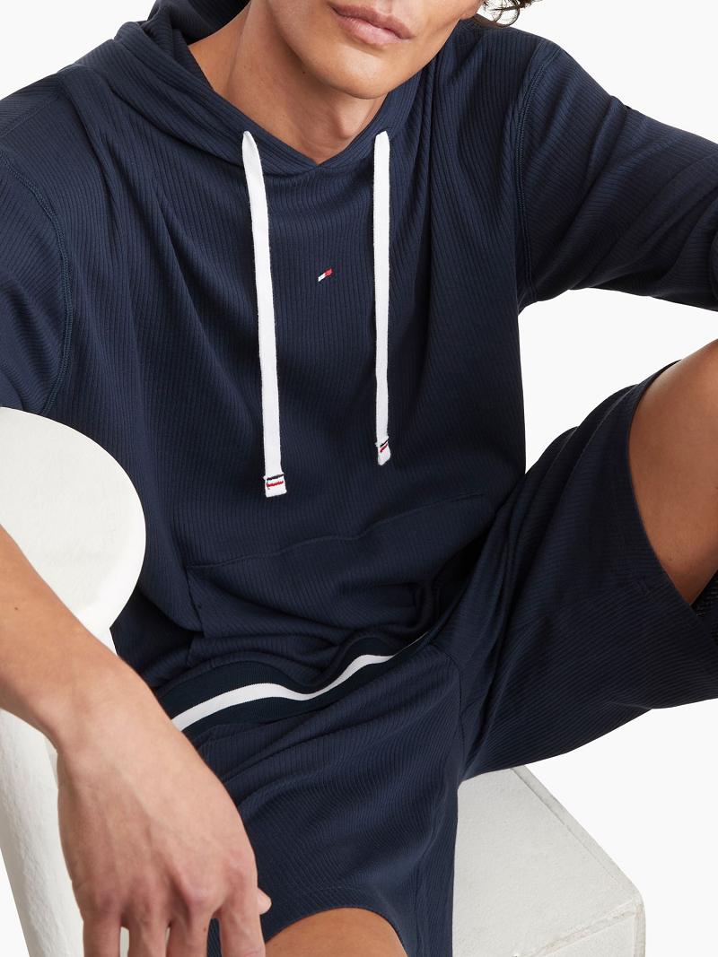 Navy Men's Tommy Hilfiger Lounge Hoodies | AU_M31447