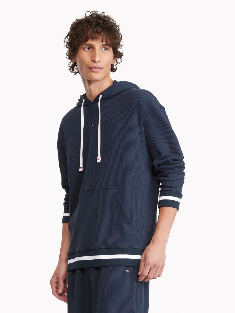 Navy Men's Tommy Hilfiger Lounge Hoodies | AU_M31447