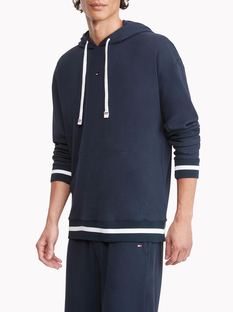 Navy Men\'s Tommy Hilfiger Lounge Hoodies | AU_M31447