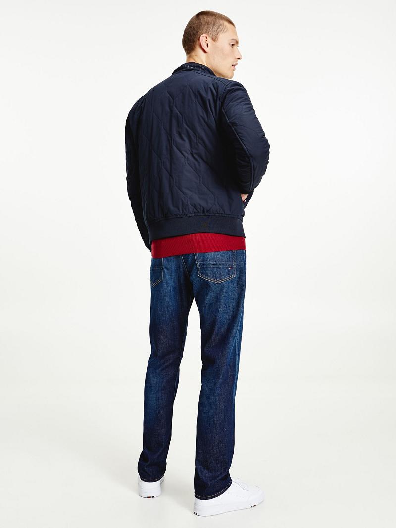 Navy Men's Tommy Hilfiger Quilted bomber Jackets | AU_M31412