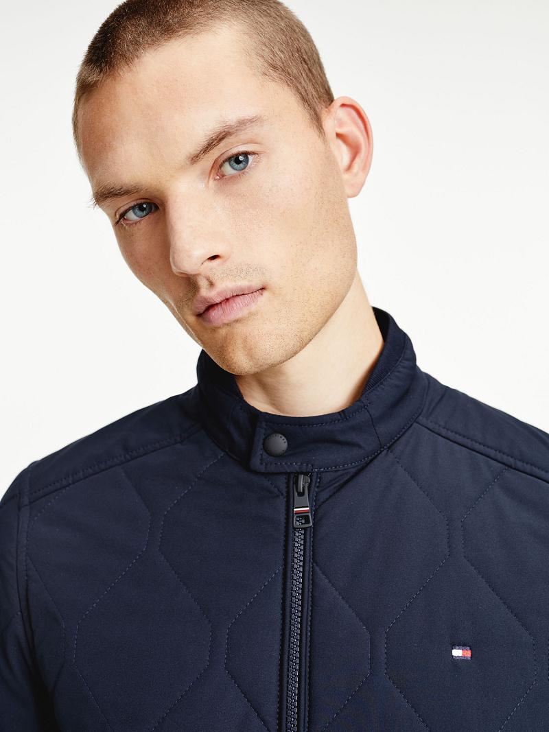 Navy Men's Tommy Hilfiger Quilted bomber Jackets | AU_M31412