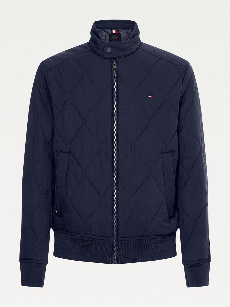 Navy Men's Tommy Hilfiger Quilted bomber Jackets | AU_M31412