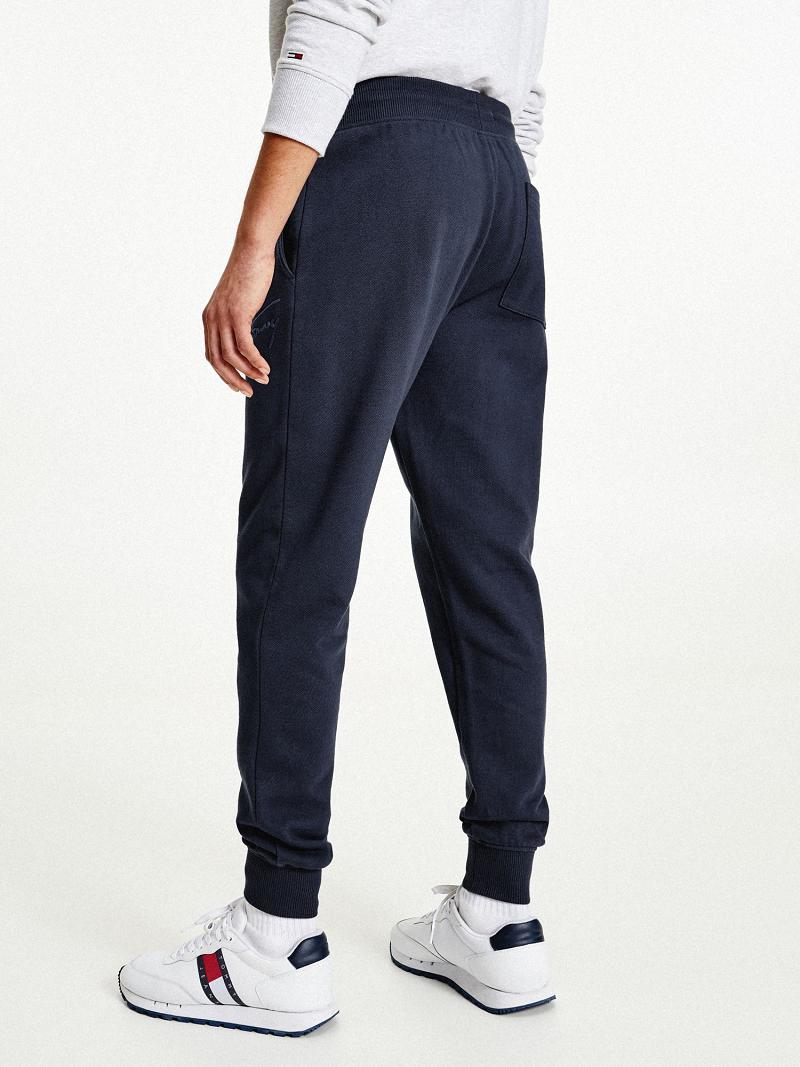 Navy Men's Tommy Hilfiger Recycled signature Sweatpants | AU_M31147