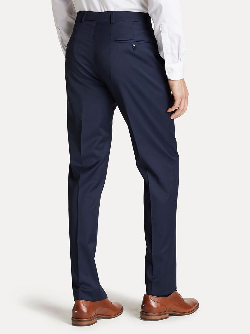 Navy Men's Tommy Hilfiger Regular fit twill wool Suits | AU_M31187