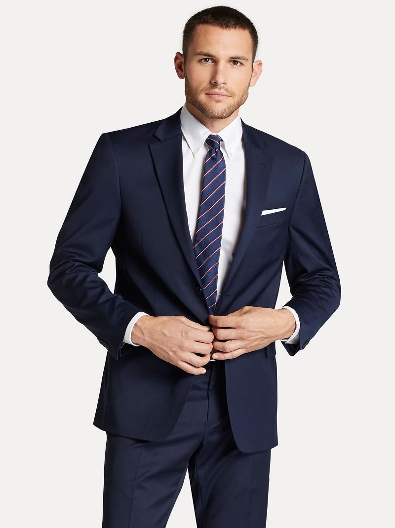 Navy Men\'s Tommy Hilfiger Regular fit wool Blazers | AU_M31480