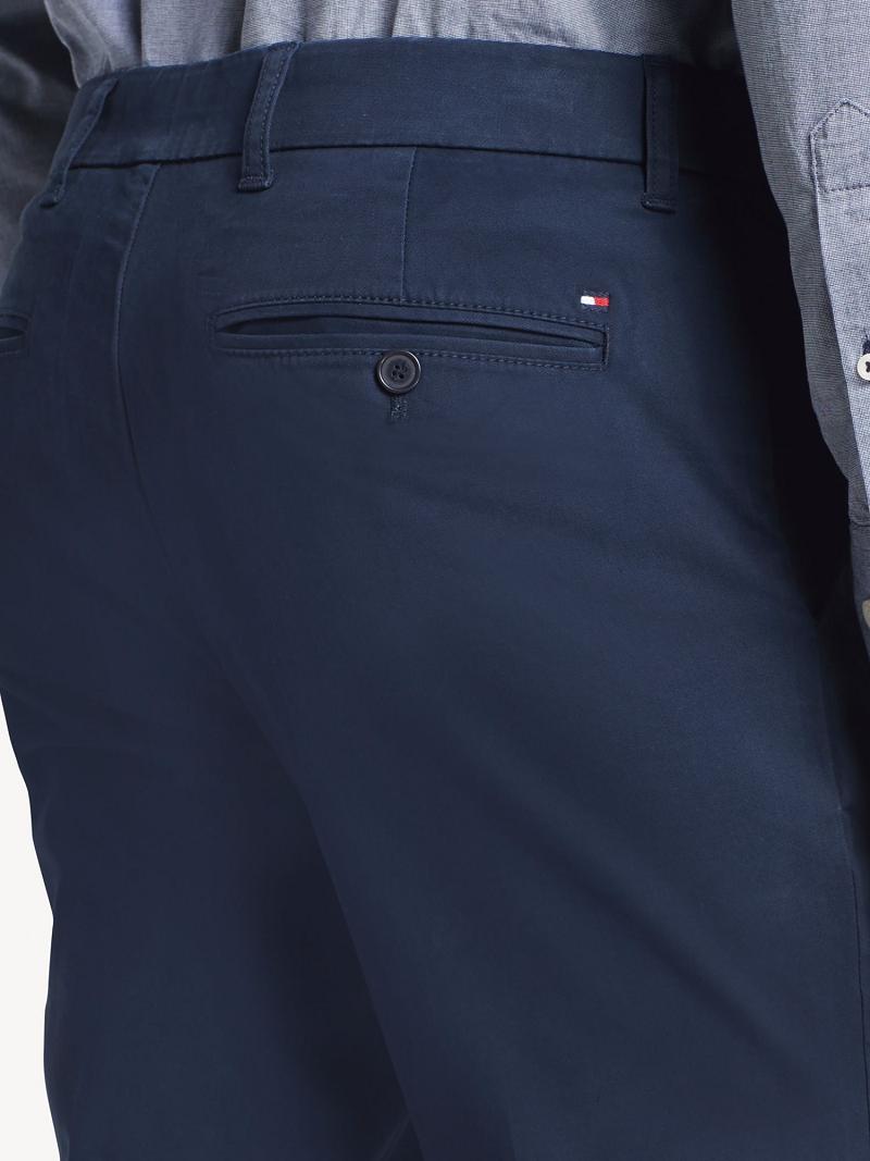 Navy Men's Tommy Hilfiger Slim fit essential comfort stretch chino Pants | AU_M31339