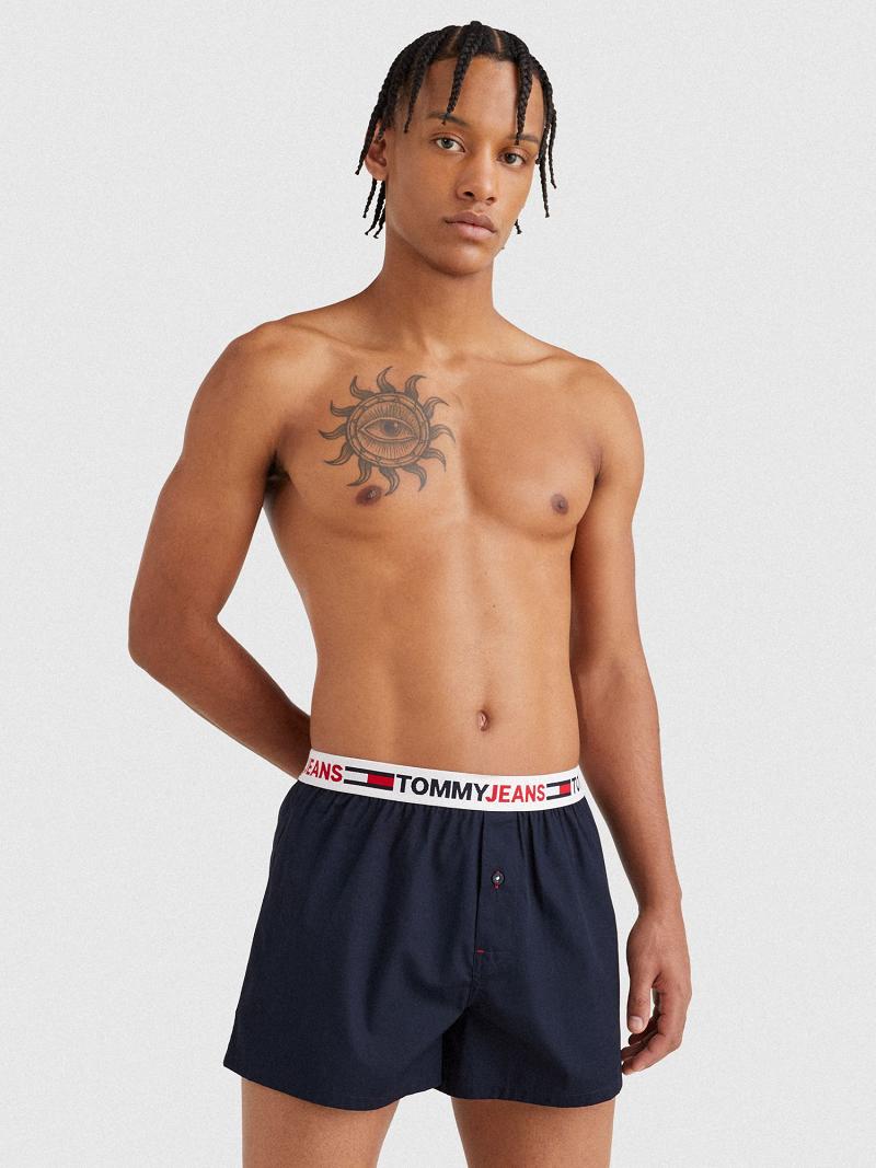 Navy Men's Tommy Hilfiger Tj woven boxer Boxers | AU_M31564