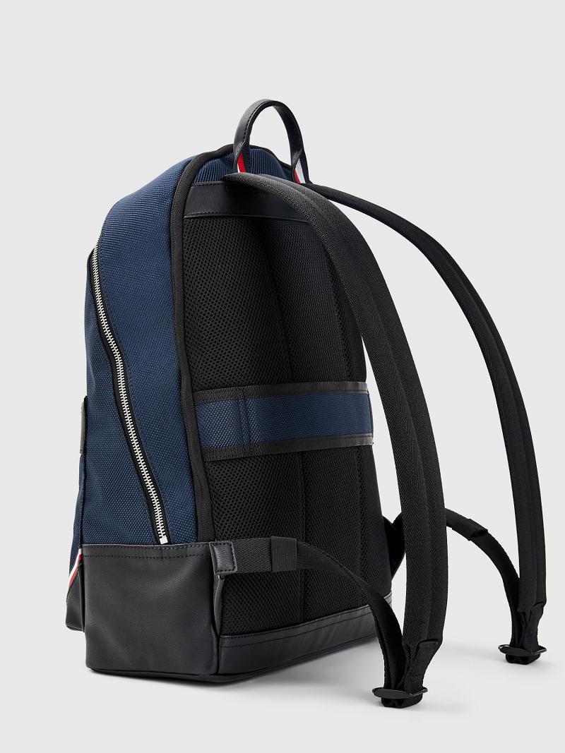 Navy Men's Tommy Hilfiger Tommy Stripe Backpack Bags | AU_M31711