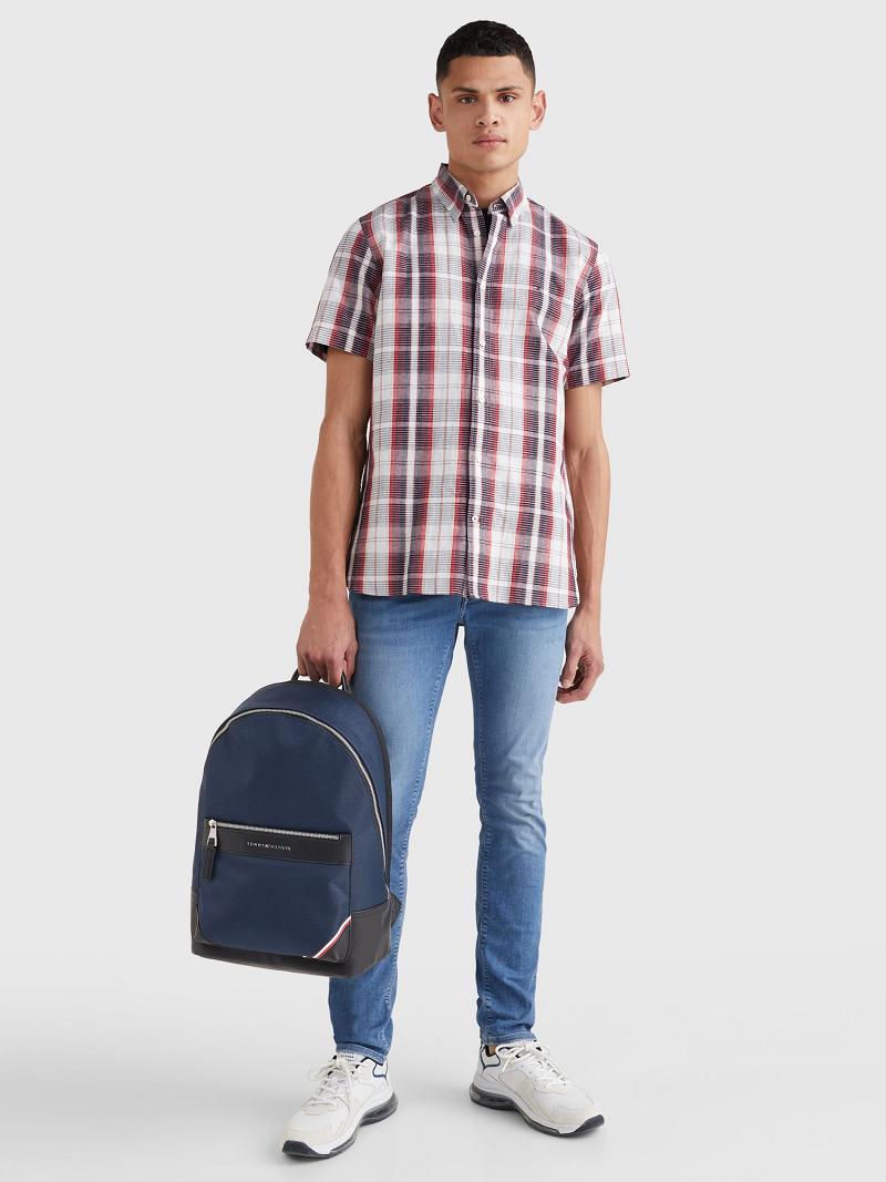 Navy Men's Tommy Hilfiger Tommy Stripe Backpack Bags | AU_M31711