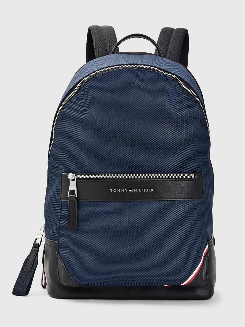 Navy Men\'s Tommy Hilfiger Tommy Stripe Backpack Bags | AU_M31711