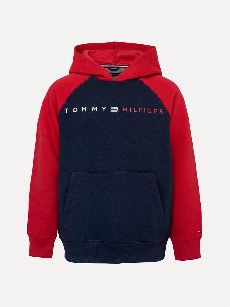 Navy / Red Kids\' Tommy Hilfiger Little Raglan Hoodies | AU_B2026