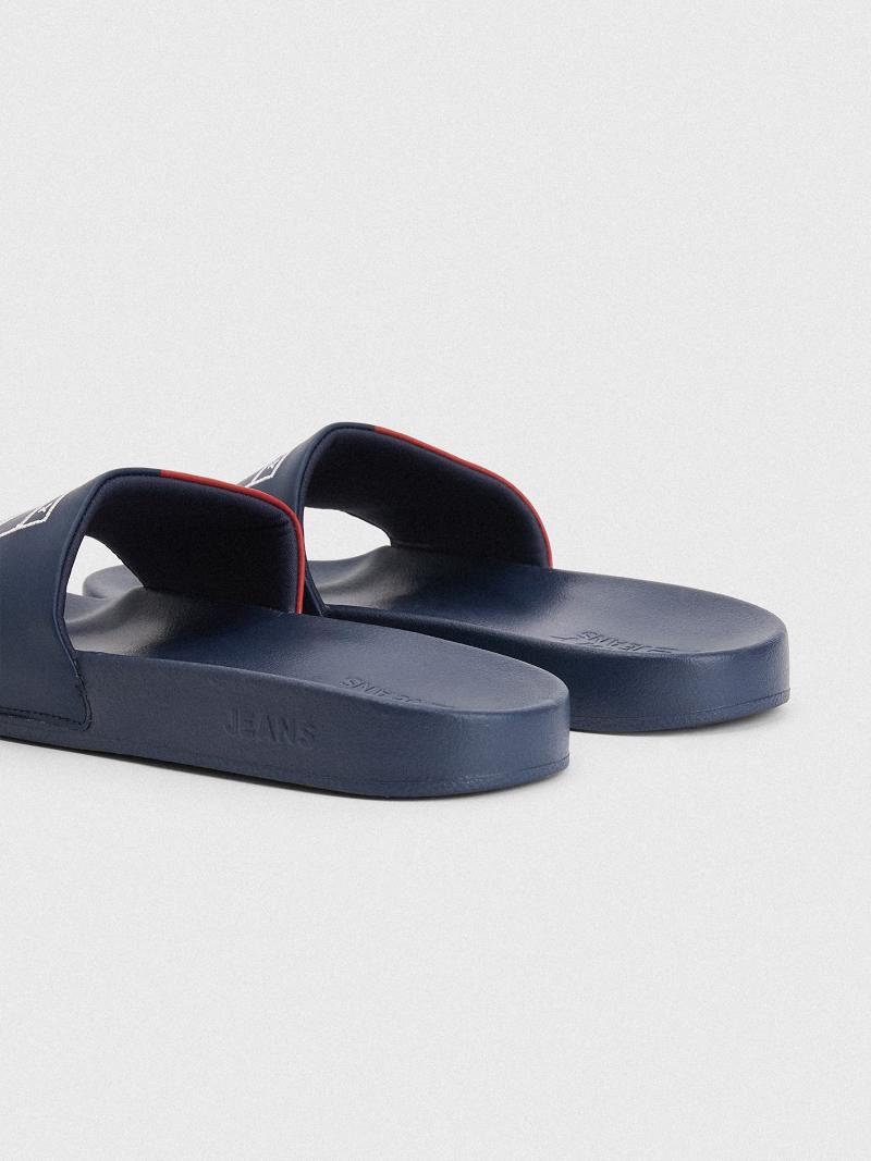 Navy / Red Men's Tommy Hilfiger Tommys Slides | AU_M31644