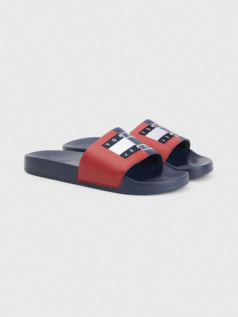 Navy / Red Men\'s Tommy Hilfiger Tommys Slides | AU_M31644