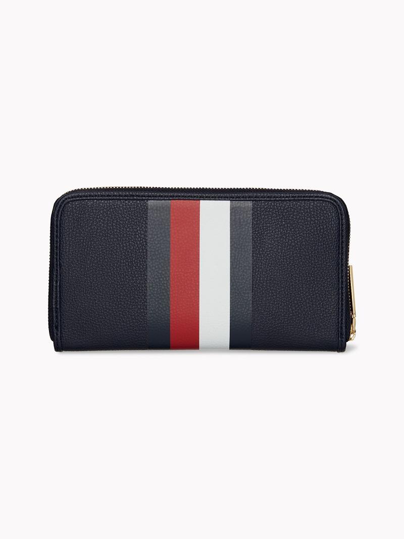 Navy Women's Tommy Hilfiger Large Stripe Wallets | AU_W21712