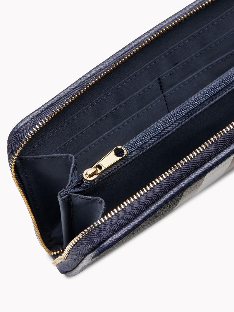 Navy Women's Tommy Hilfiger Large Stripe Wallets | AU_W21712