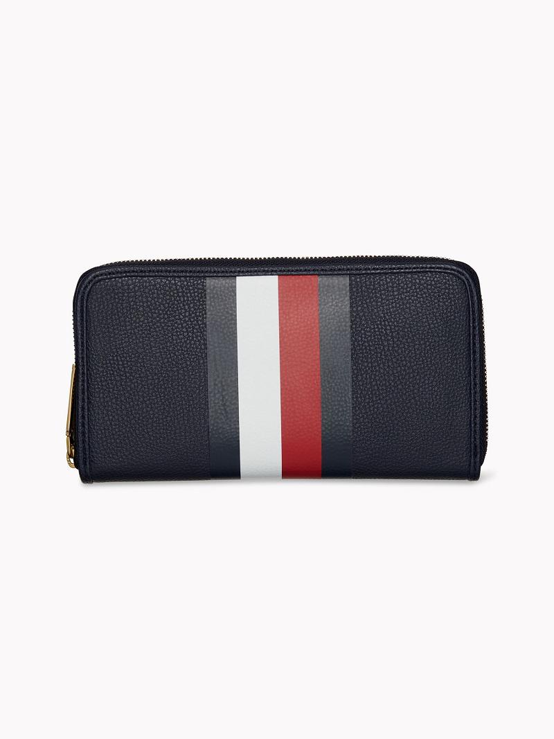 Navy Women\'s Tommy Hilfiger Large Stripe Wallets | AU_W21712