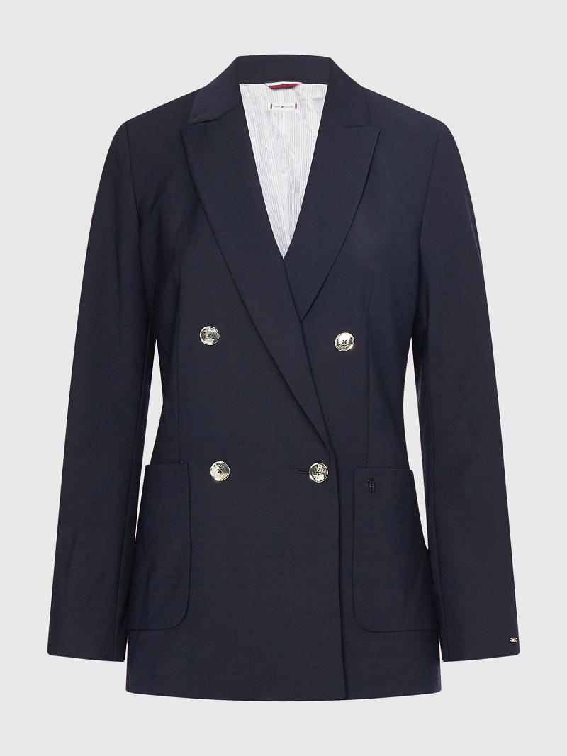 Navy Women's Tommy Hilfiger Wool Blazers | AU_W21009