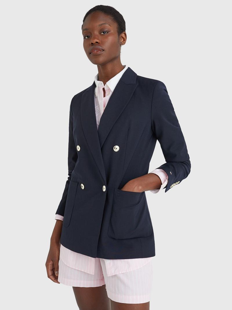 Navy Women\'s Tommy Hilfiger Wool Blazers | AU_W21009