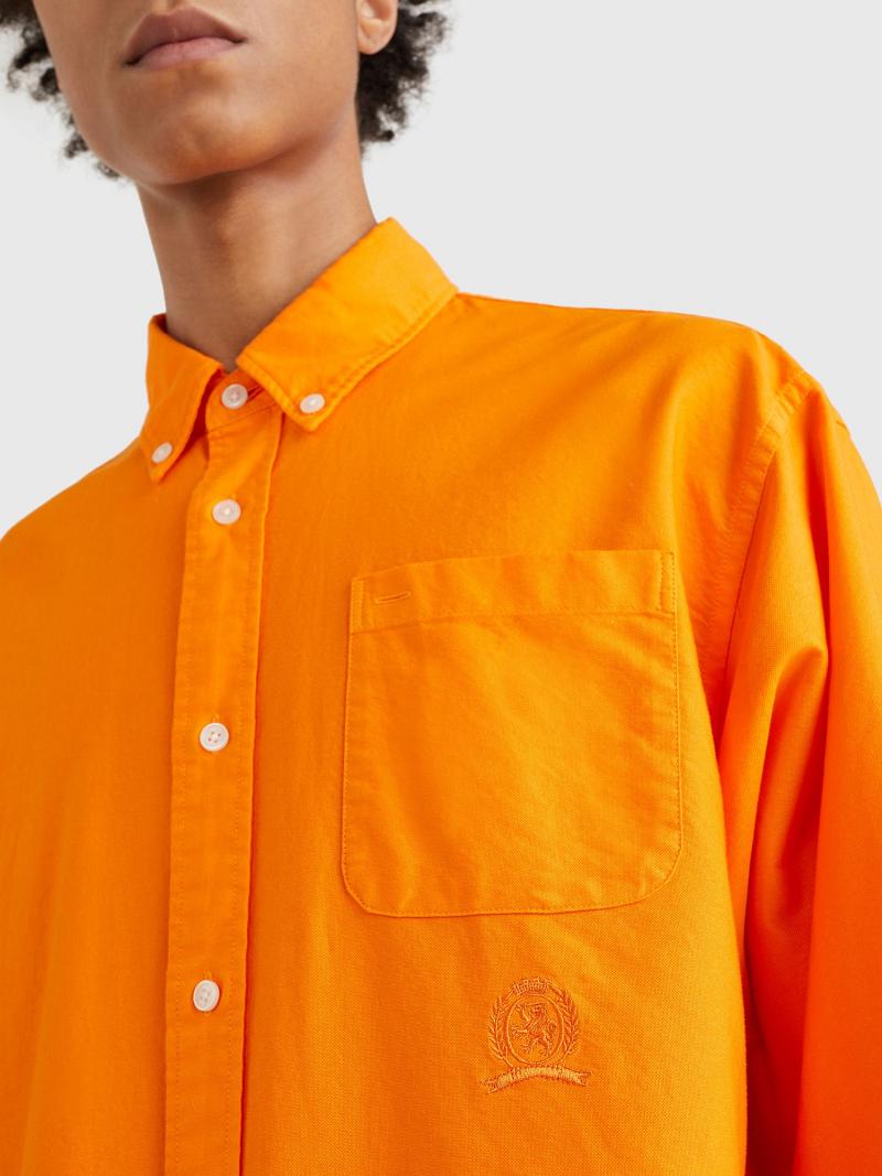 Orange Men's Tommy Hilfiger Button-down oxford Shirts | AU_M31232