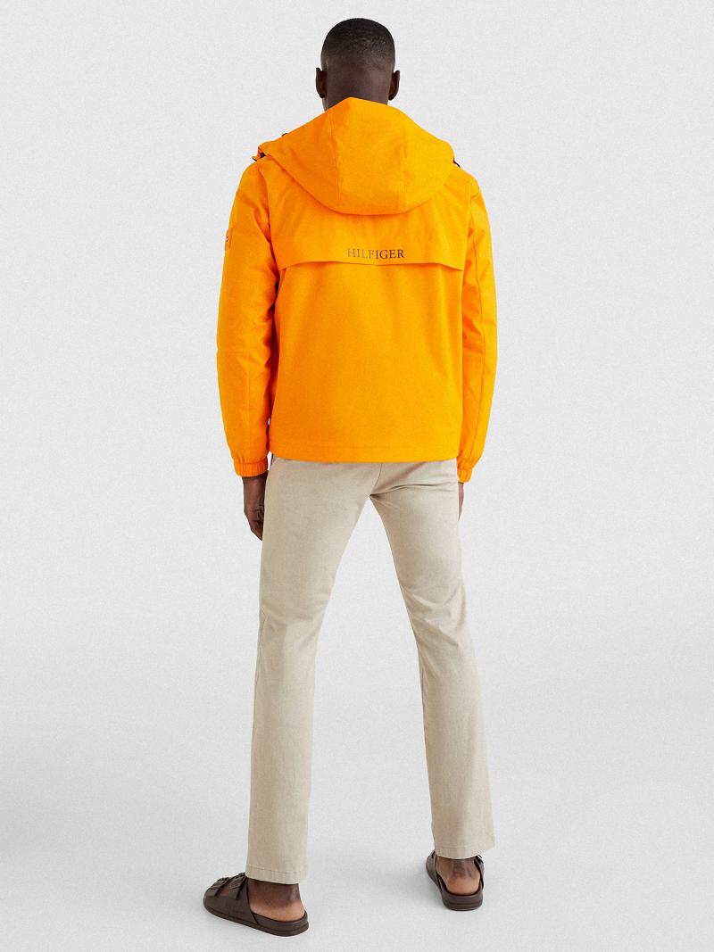 Orange Men's Tommy Hilfiger Tech hooded windbreaker Jackets | AU_M31425