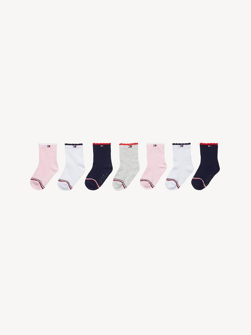 Pink Kids\' Tommy Hilfiger Babies\' 7PK Socks | AU_B2291