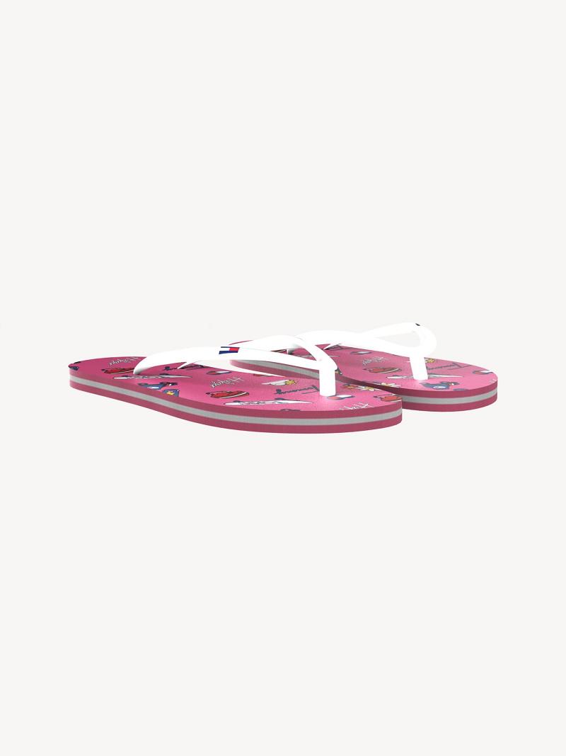 Pink Kids' Tommy Hilfiger Big Skateboard Flip Flops | AU_G1295