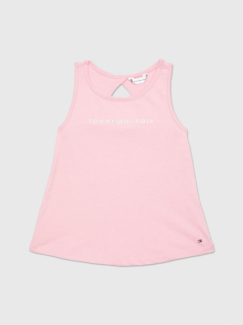 Pink Kids\' Tommy Hilfiger Logo Tank Tops | AU_G1279