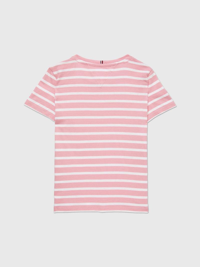 Pink Kids' Tommy Hilfiger Stripe T Shirts | AU_G1264