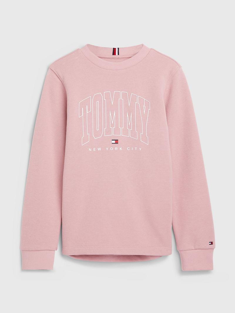 Pink Kids\' Tommy Hilfiger Varsity Sweatshirts | AU_B2141